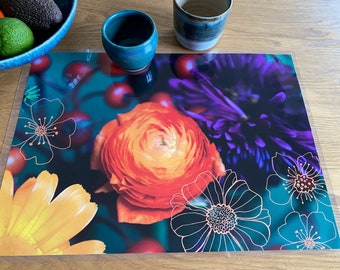 Orange buttercup photo laminated placemat and graphics