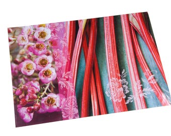 Plastic table set rhubarb and wax pink photo