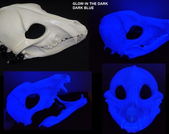Glow in the Dark Cut and Hinged Hand Cast Resin Skeletal K9 Mask