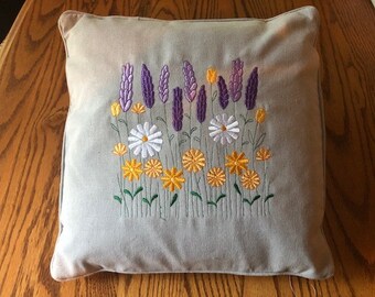 Embroidered Pillow - Floral