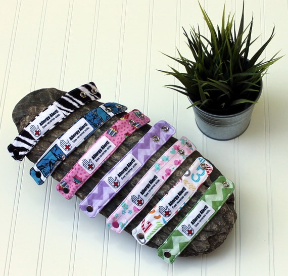 Choose Any 7: Medical Alert Cuff Bracelets For Babies/Toddlers OR Kids Age 2-9 With or Without Custom Printed Information Label