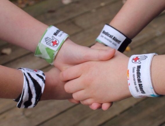 Boys' Medical Alert Cuff Bracelet For Babies/Toddlers OR Boys Ages 2 to 9 With or Without Custom Printed Information Label