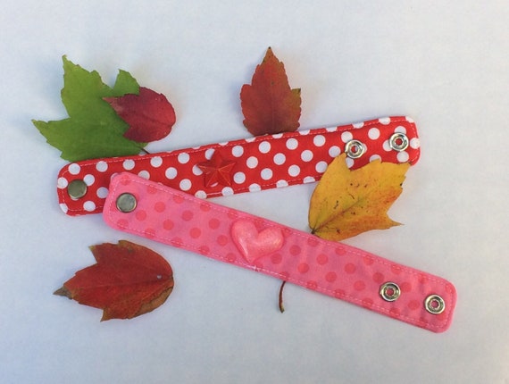 Plain or Embellished Fabric ID Bracelet For Kids or Babies/Toddlers with Snap and Optional Personal Info Label Inside