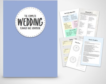 Wedding Planner- printable wedding planner & Scrapbook - Purple Edition  Print at home Digital Download wedding planning ebook