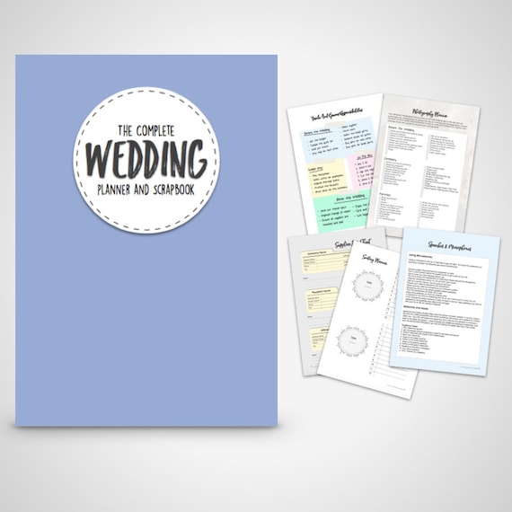 Wedding Planner- printable wedding planner & Scrapbook - Purple Edition  Print at home Digital Download wedding planning ebook