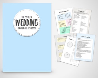 Wedding Planner ebook-The Complete wedding planner in blue Print at home Digital Download