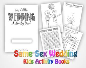 Same Sex Gay Weddings Activity Books- Kids Fun at Weddings -Male