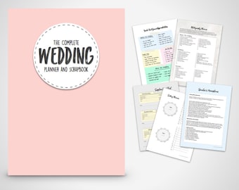 Wedding Planning kit - The Complete wedding Planner with Pink Cover Print at home Digital Download