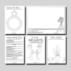 Kids Wedding Activity Book Mint Cover Print at home PDF kids games and puzzles. image 2