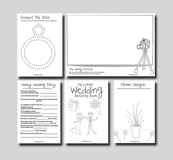 Download Kids Wedding Activity Book Print At Home Pdf Etsy