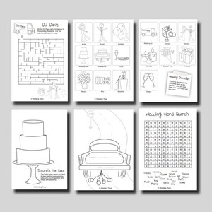 Kids Wedding Activity Book Mint Cover Print at home PDF kids games and puzzles. image 3