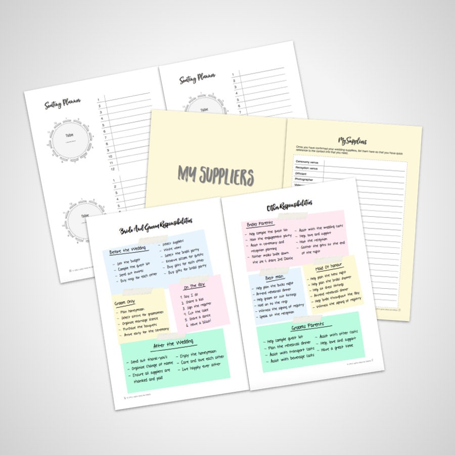 Wedding Planner Book, Wedding Organizer Print at Home Digital Download ...