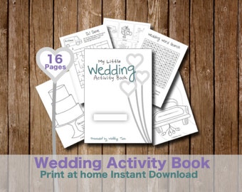 Kids Wedding Activity Book - Print at home kids games and puzzles for weddings