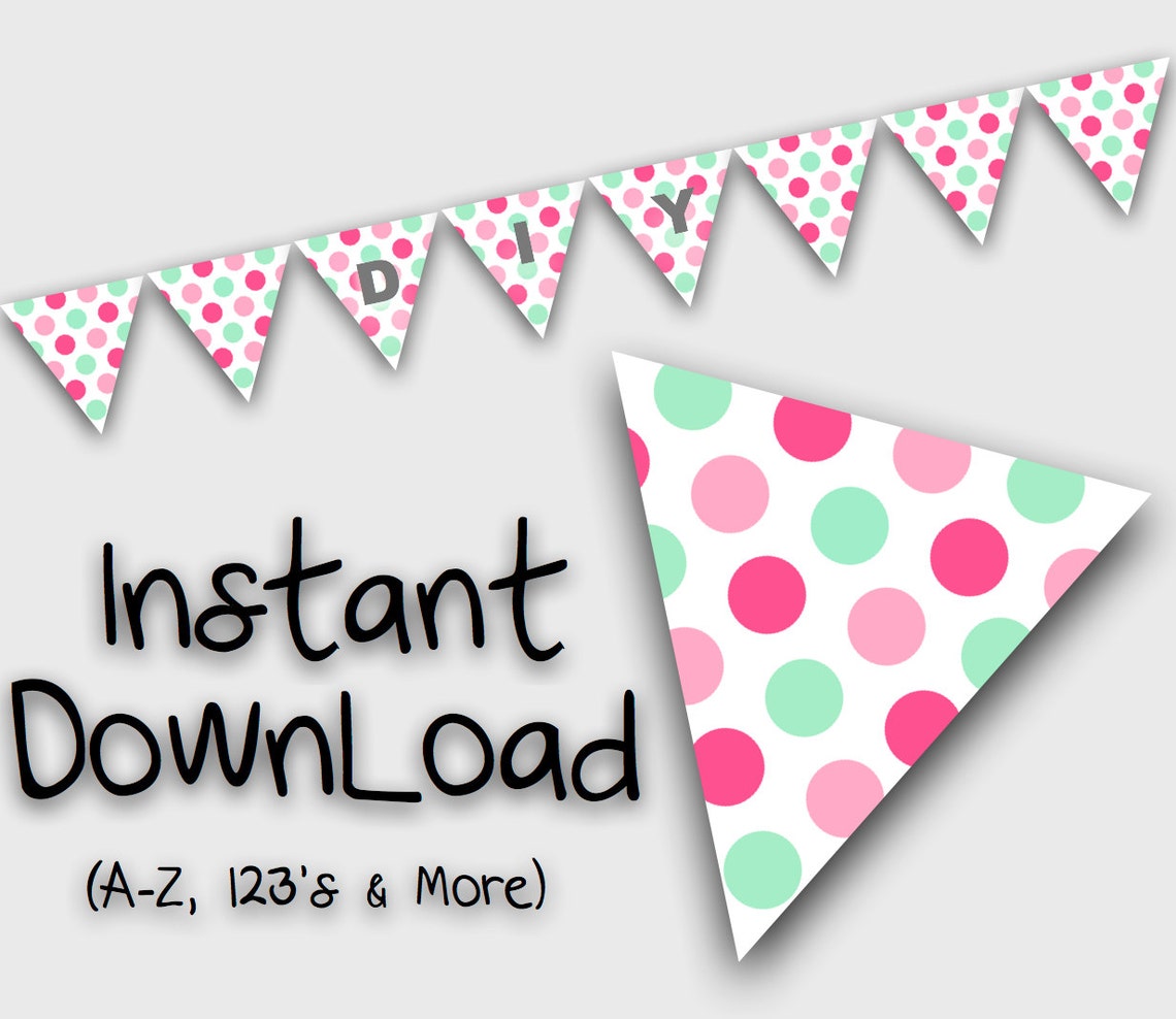 Printable Bunting Flags Spots Poka Dots In Baby Pink Pink Etsy printable-bunting-flags-spots-poka-dots-in-baby-pink-pink-etsy