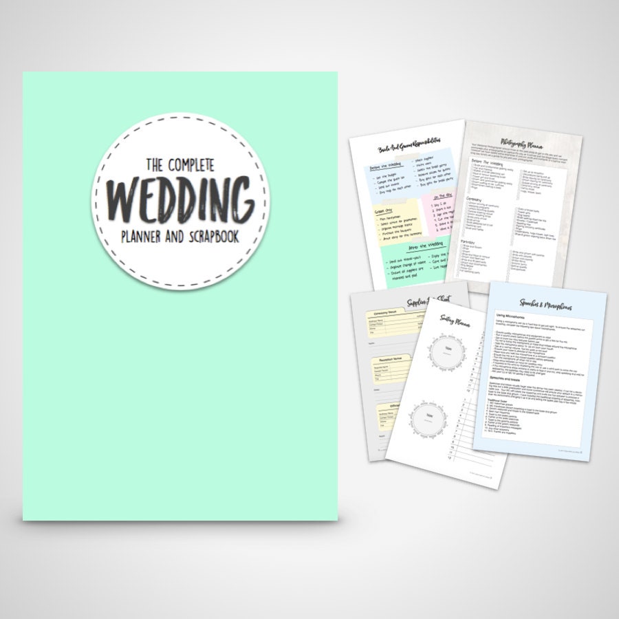 Wedding Planner Printable Diy Wedding Binder Folder Printable