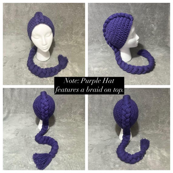 Yarn Wig Braid Hat Child Toddler Princess Dress up Girls Christmas