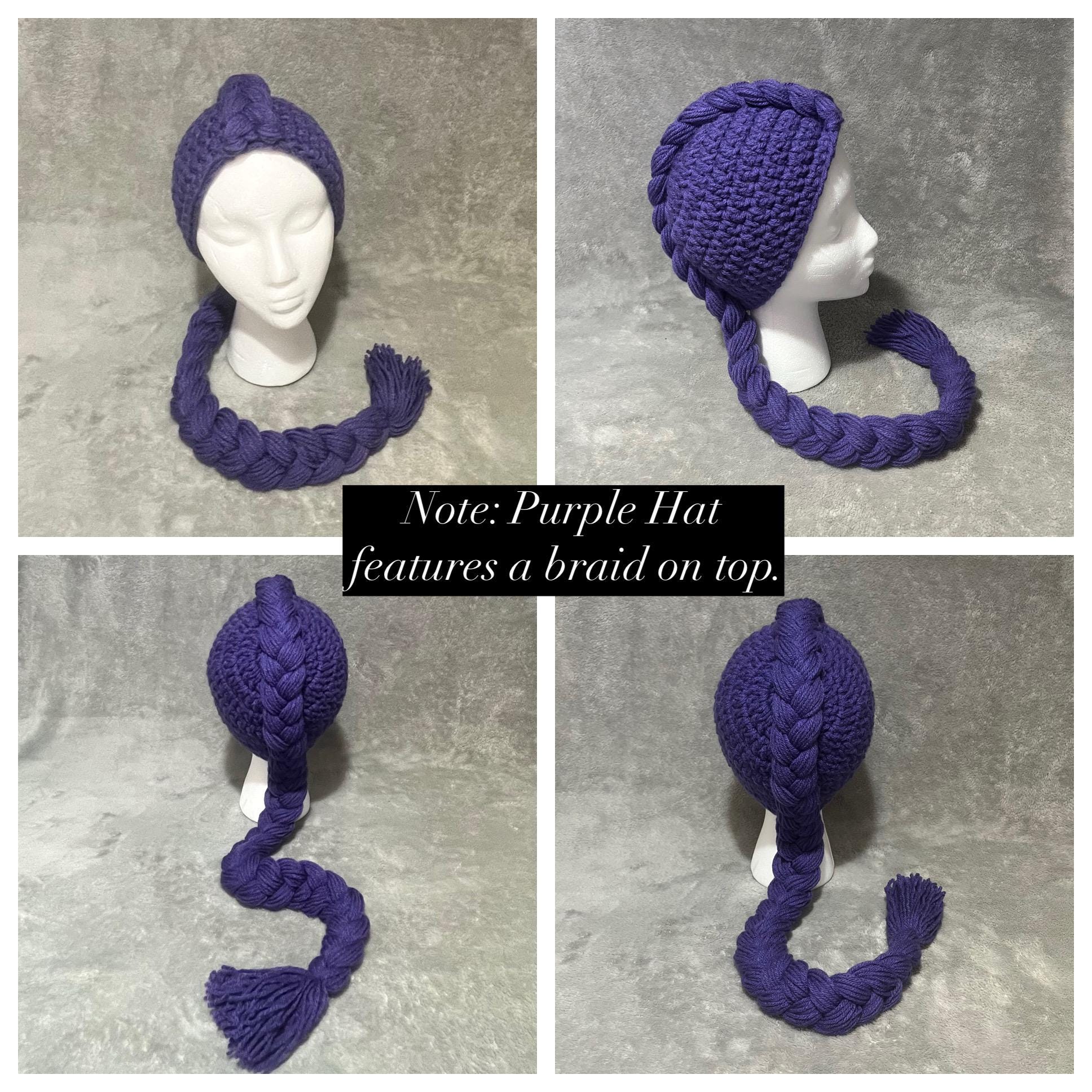 Yarn Wig Braid Hat Child Toddler Princess Dress up Girls Christmas