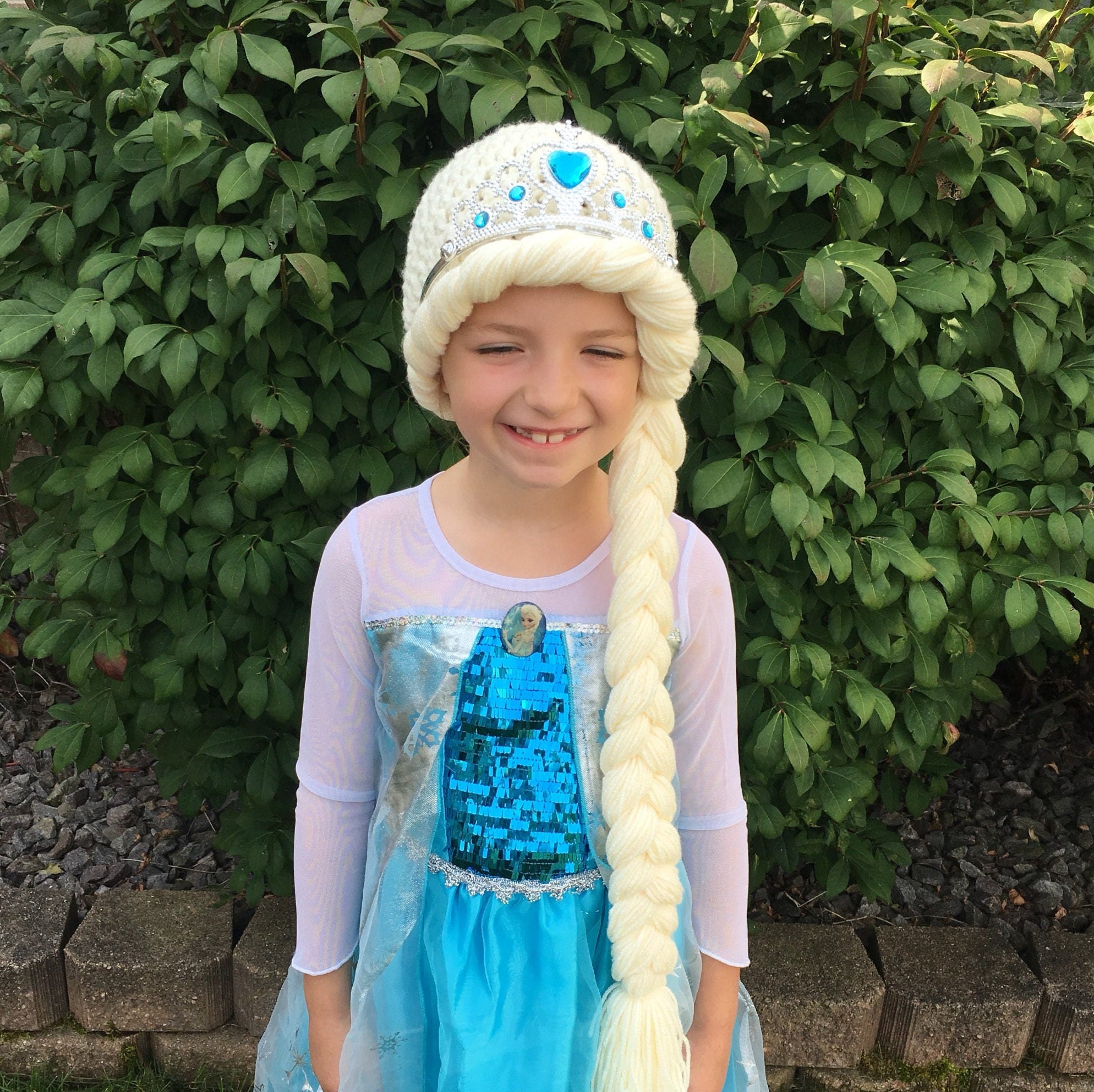 Disney Queen Elsa Princess Frozen crochet hat&cap made from Cotton Yarn