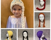 Yarn Wig Braid Hat Child Toddler Princess Dress up Girls Christmas