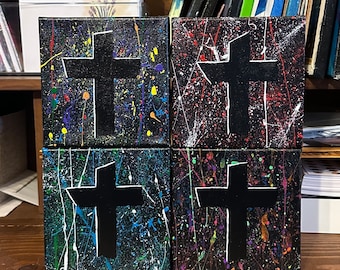 Colorful Cross, Faith Acrylic Painting