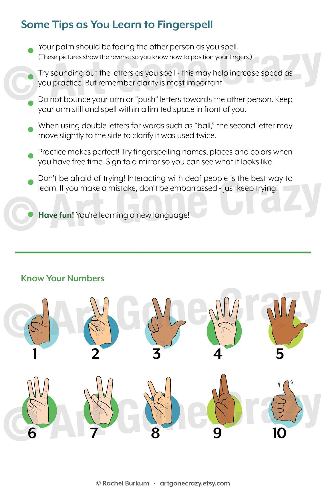 Sign Language ABC Cards - Digital Download - ASL Teaching Tool - Etsy