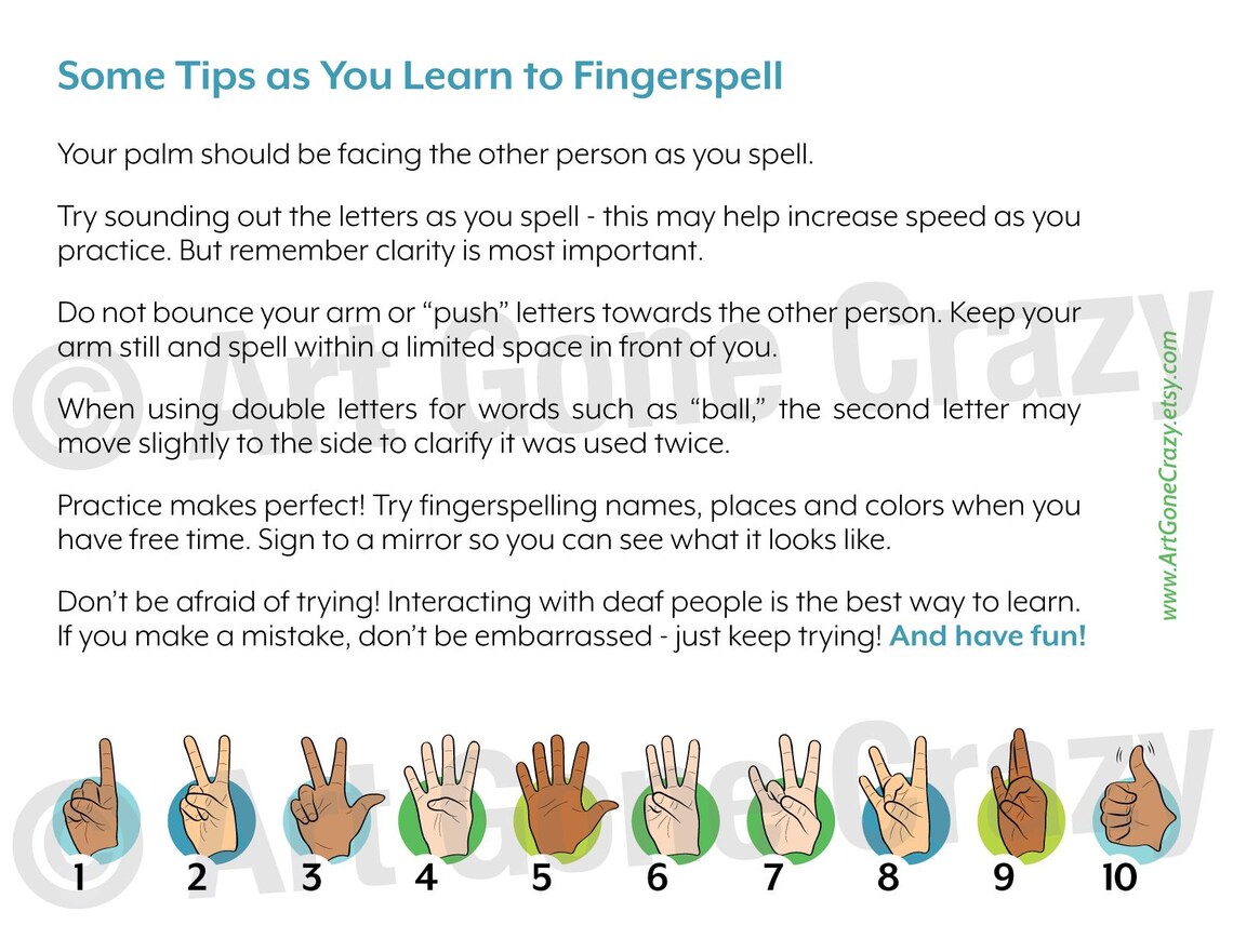Sign Language ABC Cards - Digital Download - ASL Teaching Tool - Etsy