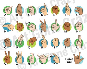 ABCs in ASL - Alphabet Sign Language Cards - 25 pack