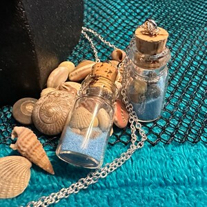 Seashell Necklace - Tiny Seaside in a Bottle Pendant