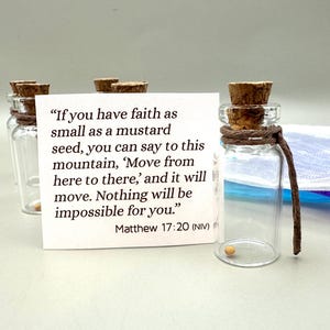 Mustard Seed Mini Glass Bottle