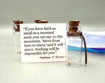 Mustard Seed Mini Glass Bottle