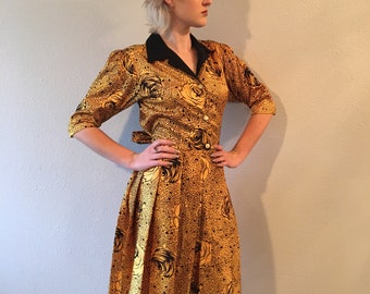 peacocks animal print dress