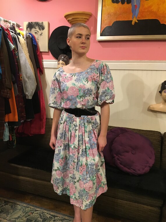 Vintage dress /floral floral dress /size large/cot