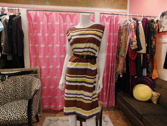 1960's Mod dress/ Scooter Mod/ Floral pockets/ Cot