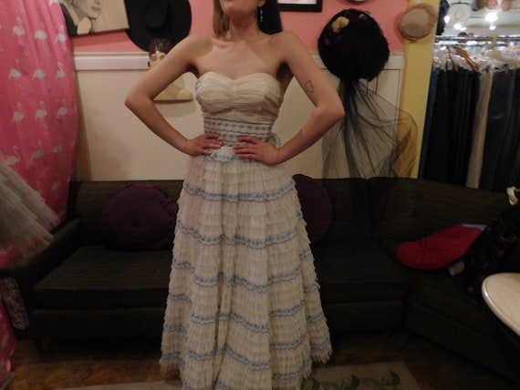 1950's Cupcake Dress/ Nylon / Tulle / Size Small