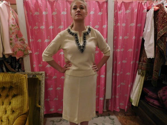 Vintage Skirt set R&K original knit set/ 1960/