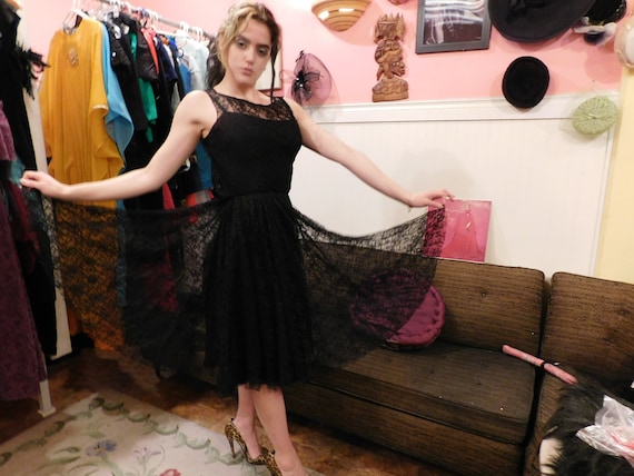 Vintage Black dress/ Little black dress/ Pin up/ s