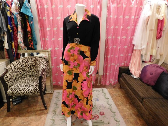 1960's Maxi dress/ true vintage/ Mod / Retro/