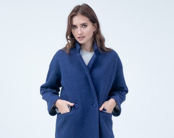 Womens Winter Coat, Wool Coat Women, Minimalist, Wool Coat