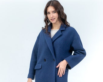 Wool Coat, Womens Winter Coat, Winter Clothing, Minimalist, Long Coat, Double Breasted