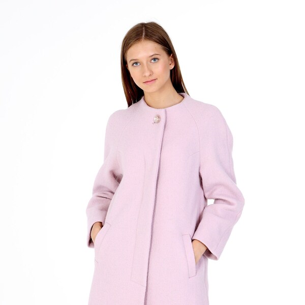 Womens Coat, Wool Coat Women, Pink Coat, Manteau Femme, Pink