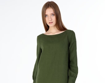 slim fit dress slacks Emerald Terra Tunic Woven Mini Dress L Flying Tomato Ivory Green / L main image 0