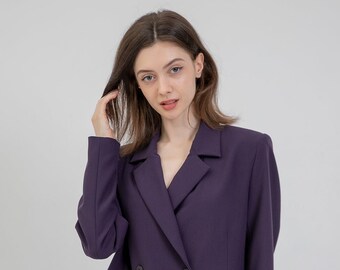 Blazer, Womens Blazer, Minimalist, Lilac, Purple, Oversized, Double Breasted, Well Tailored