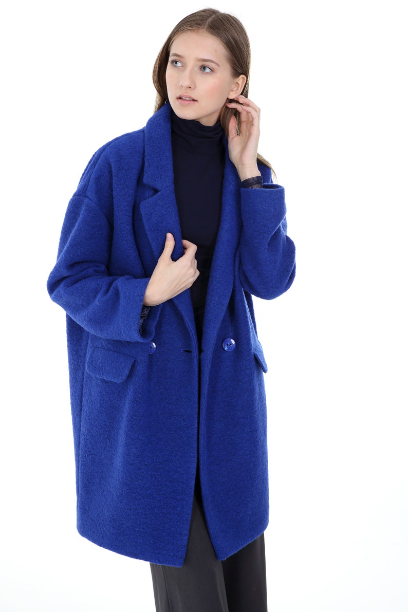 Cocoon Coat Wool Coat Light Wool Mix Coat Sustainable - Etsy