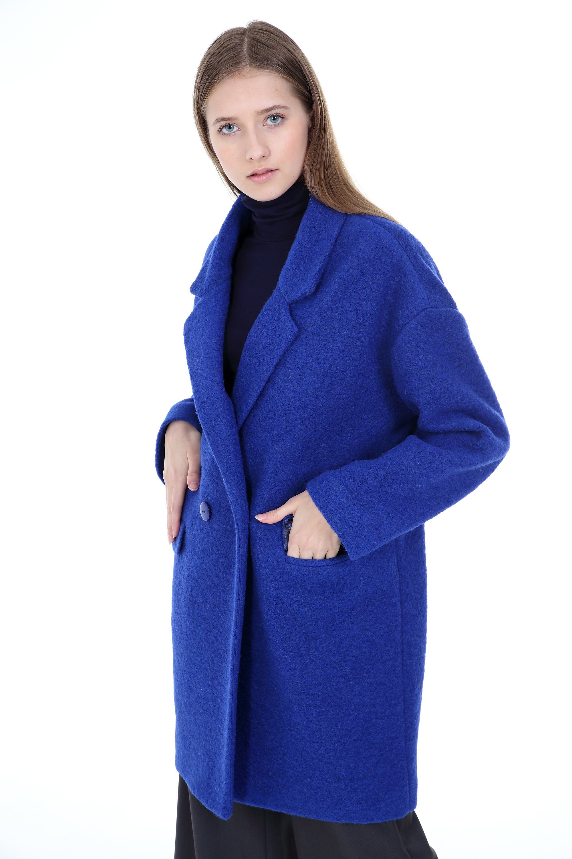 Cocoon Coat Wool Coat Light Wool Mix Coat Sustainable - Etsy