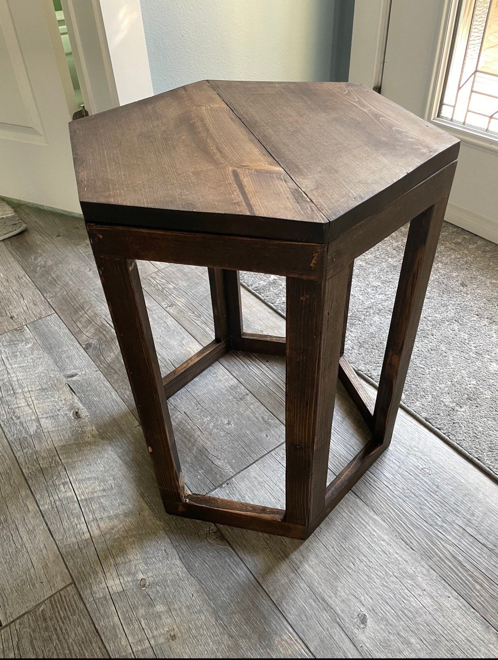 Handcrafted Hexagon Side Table Etsy
