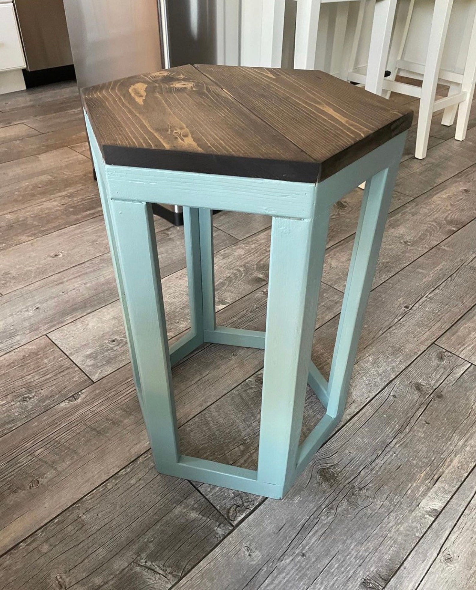 Handcrafted Hexagon Side Table Etsy