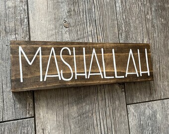 Hand-made Mashallah Wood Sign