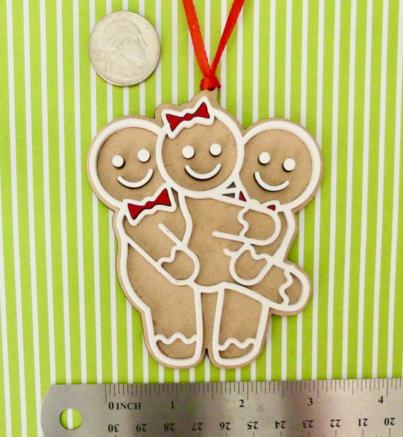 Naughty Gingerbread Standing Threesome Girl in the Middle Cookie