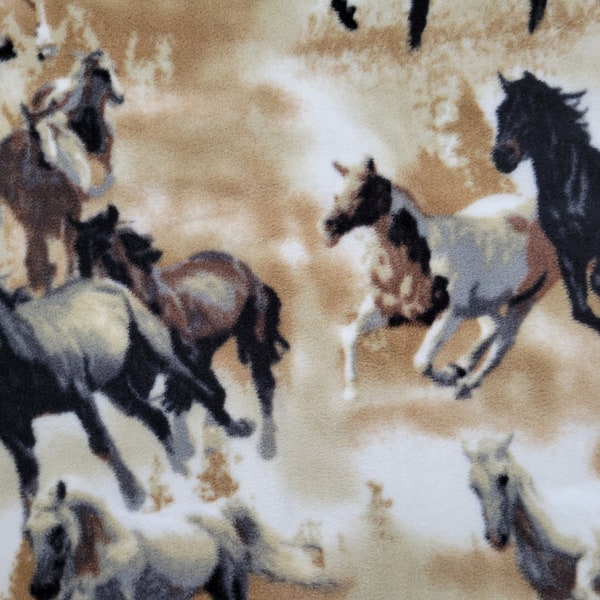 Horse Fleece Fabric Etsy