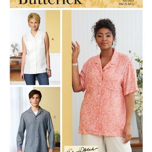 Butterick Sewing Pattern B6846 Unisex Button-Down Shirts